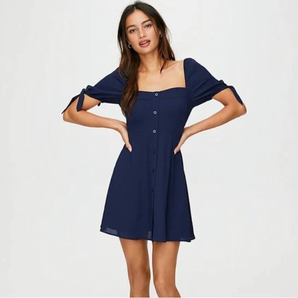 Aritzia Sunday Best Imogen Mini Navy Dress 0